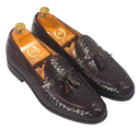Woven Leather Tassel Slipons (Brown) β Brown slipons | Modello Domani