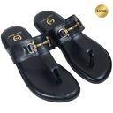Louis Leather Slippers (Black) — Black slippers | Modello Domani