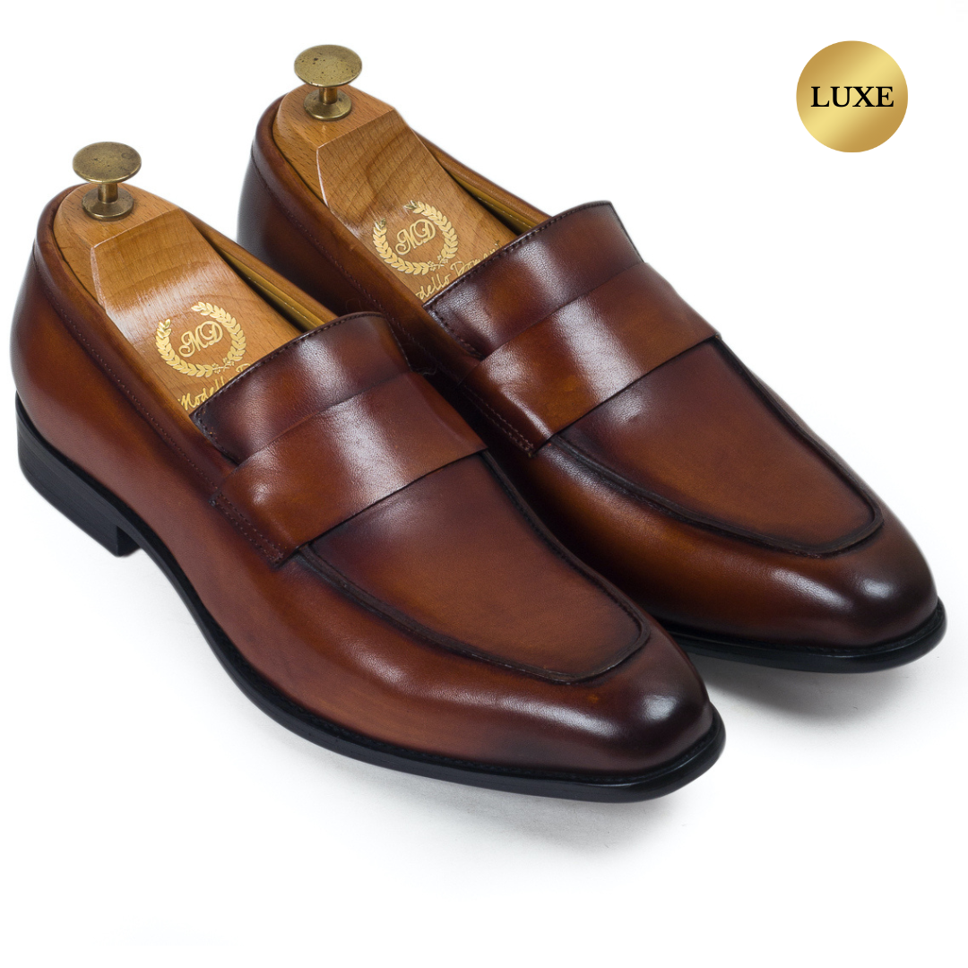 Milano Patina Leather Penny Slipons (Patina Tan - Limited Edition)