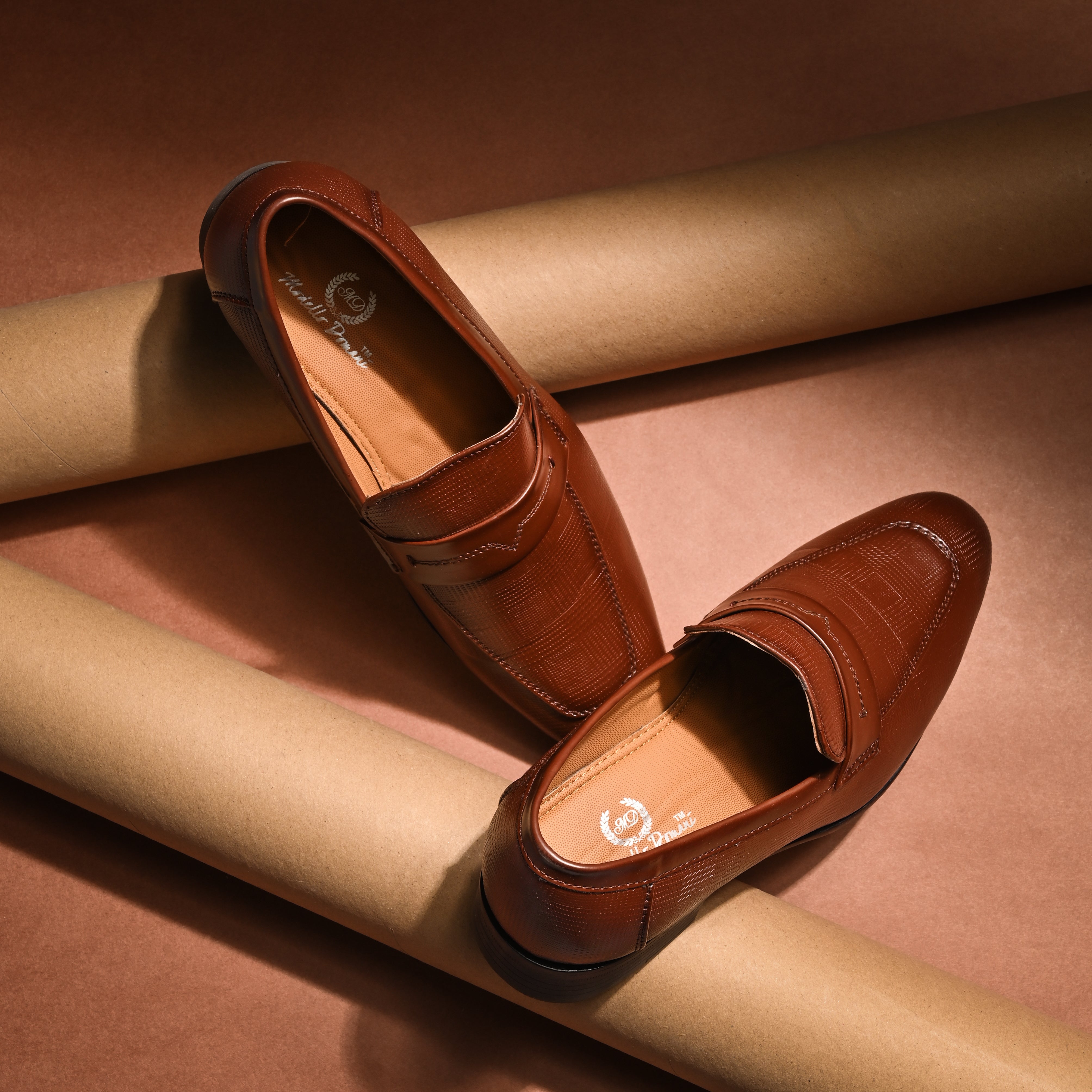 Italian Textured Slipons (Brown)