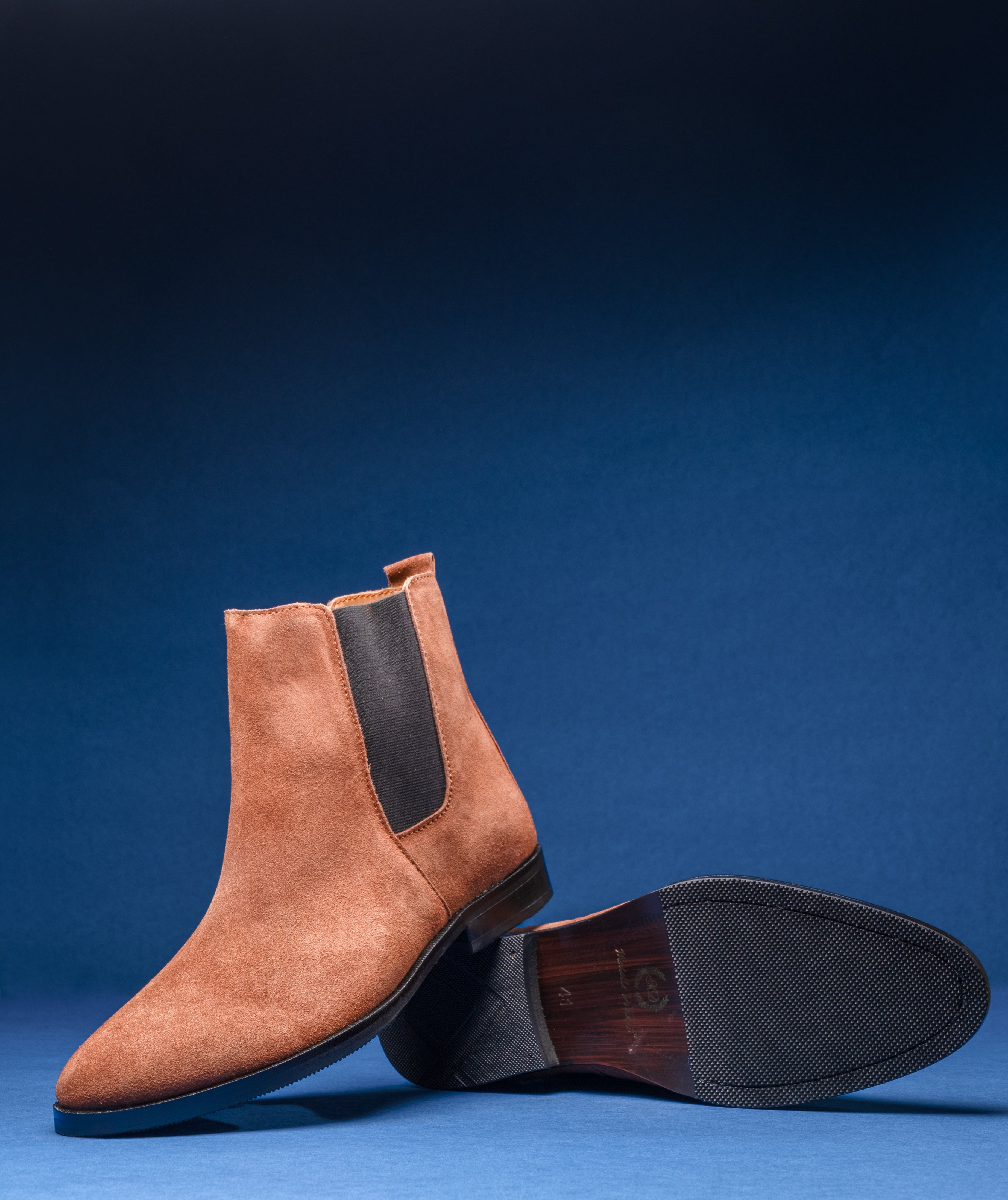 Suede-Leather Chelsea Boots (Chocolate Brown)