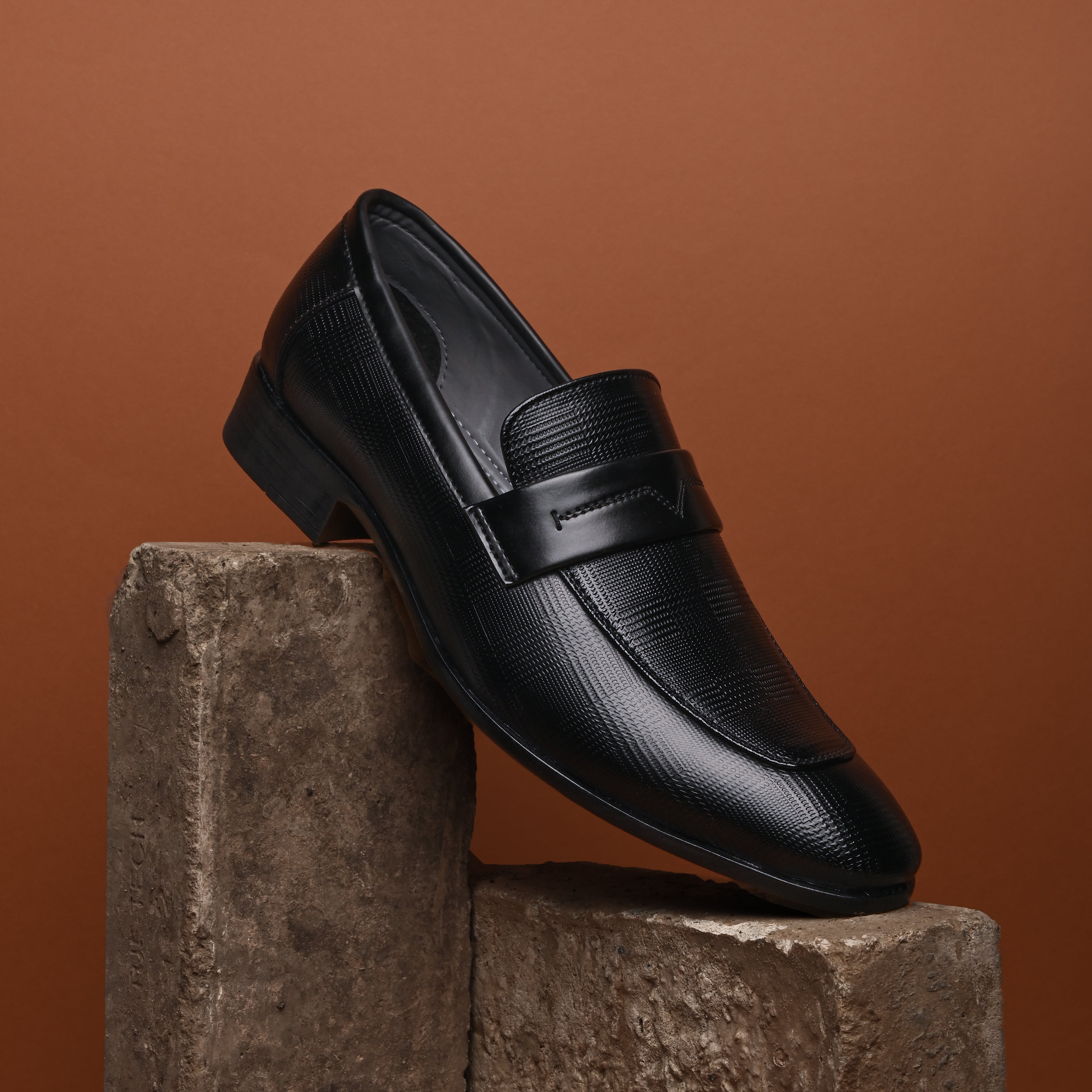Italian Textured Slipons (Black)