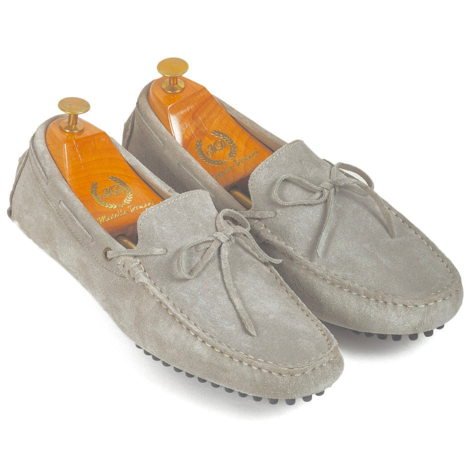 Gommino Suede Bow Loafers (Moon Grey - Limited Edition)