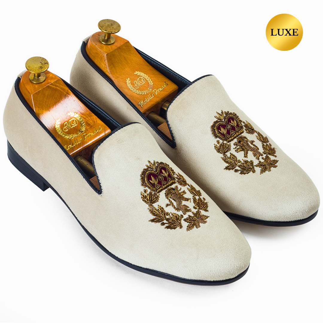 The Kingsman Slipons (Beige - Limited Edition #GoldBottom)