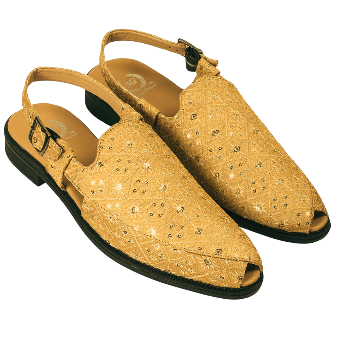 Classic Buckle Peshawari (Embroidered - Golden Tan)
