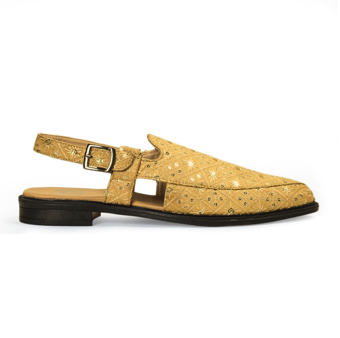 Classic Buckle Peshawari (Embroidered - Golden Tan)
