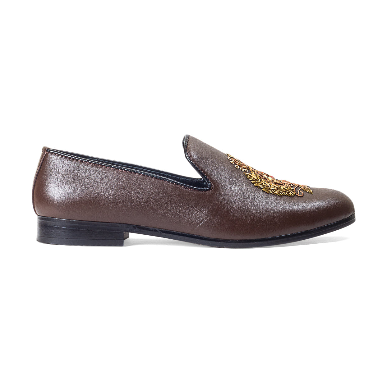 The Regal Crest Leather Slipons (Brown)