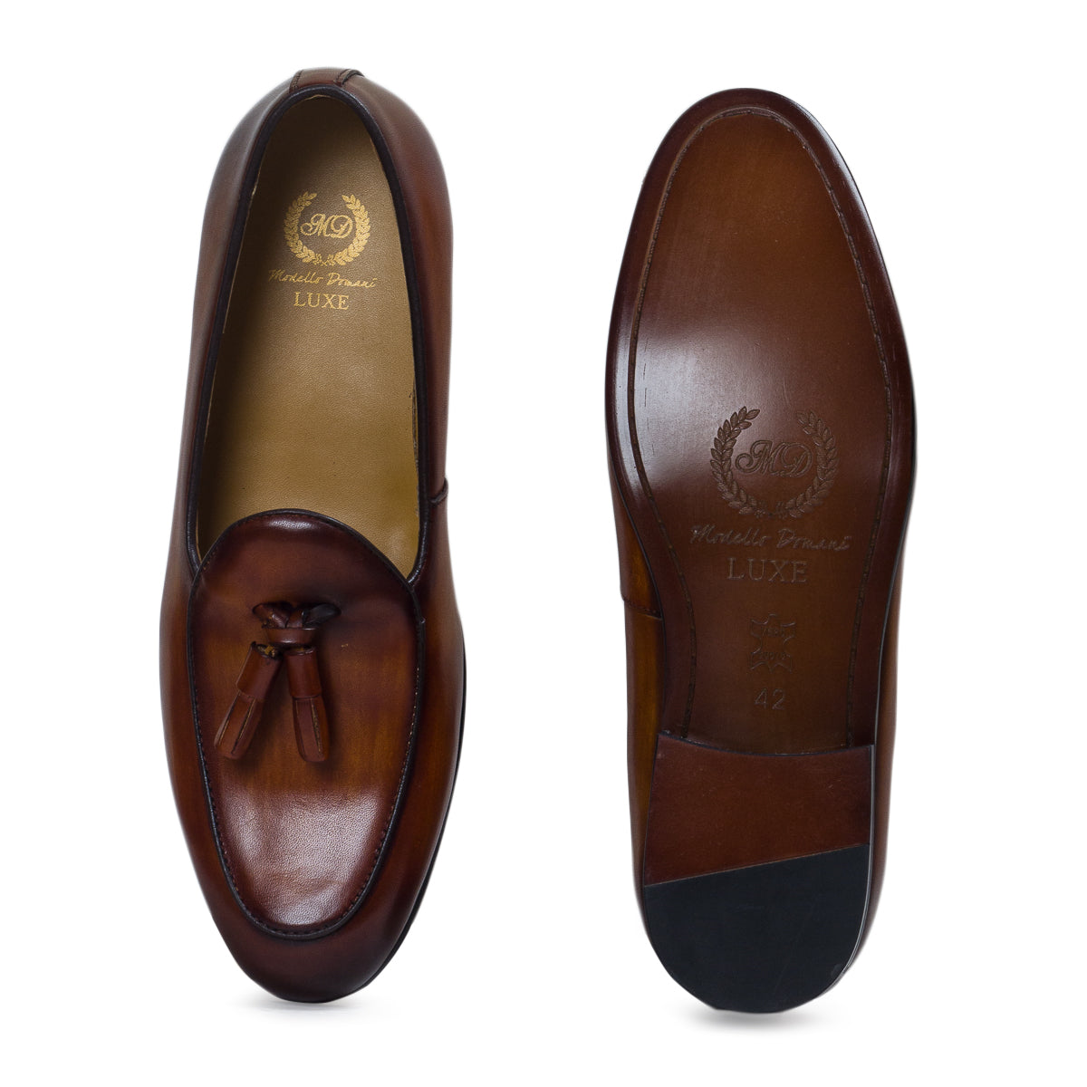 Milano Patina Leather Tassel Slipons (Patina Tan - Limited Edition)