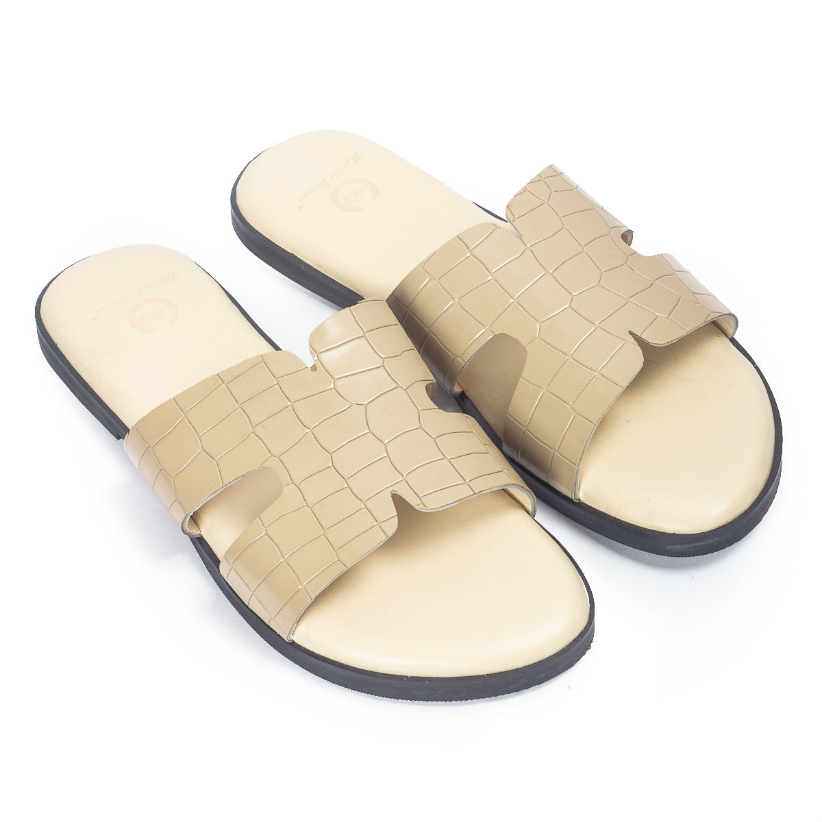Hades Embossed Slippers (Beige)
