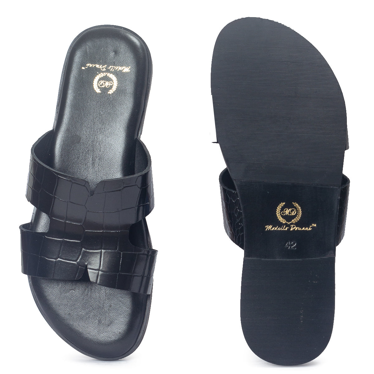 Hades Embossed Slippers (Black)