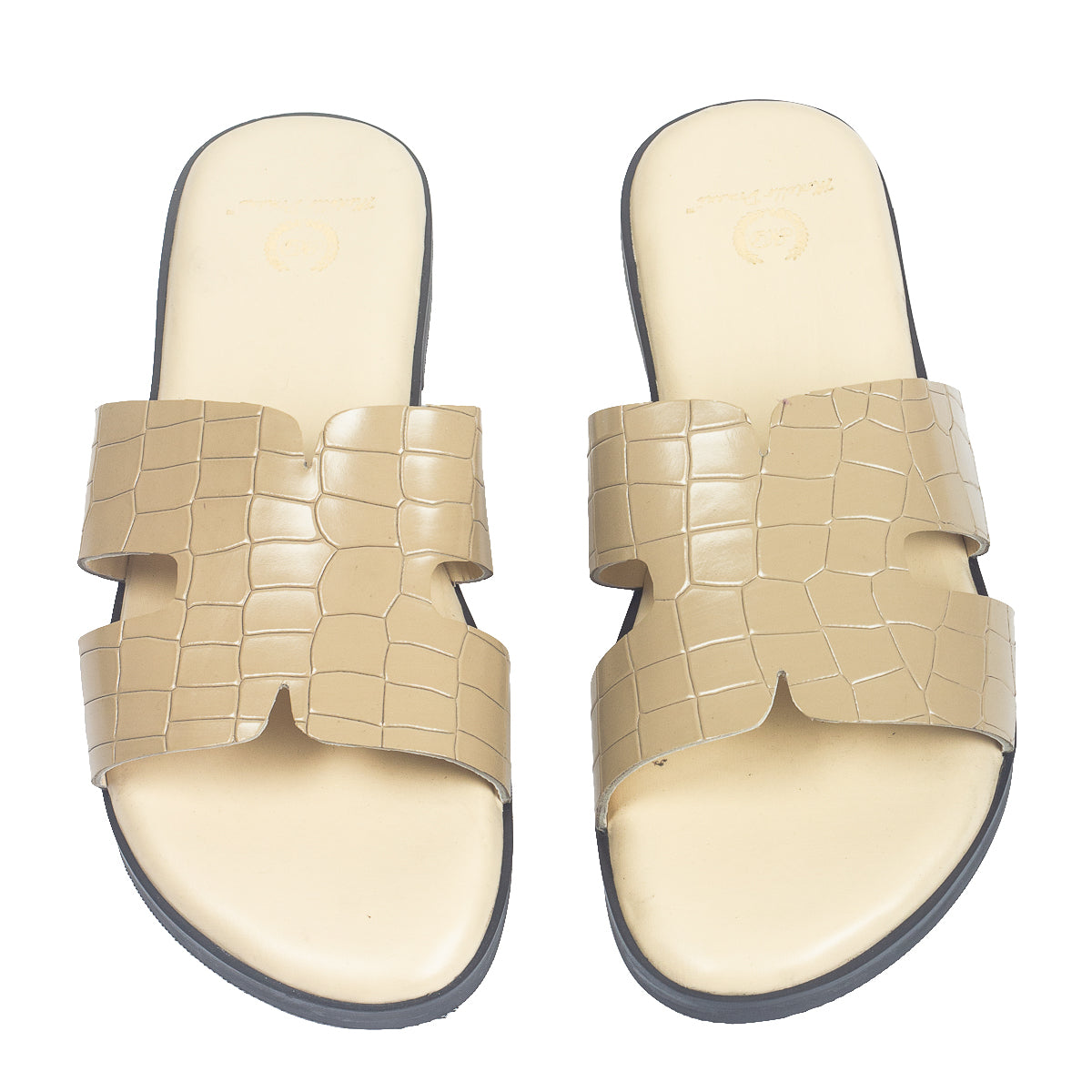 Hades Embossed Slippers (Beige)
