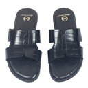 Hades Embossed Slippers (Black) — Black slippers | Modello Domani