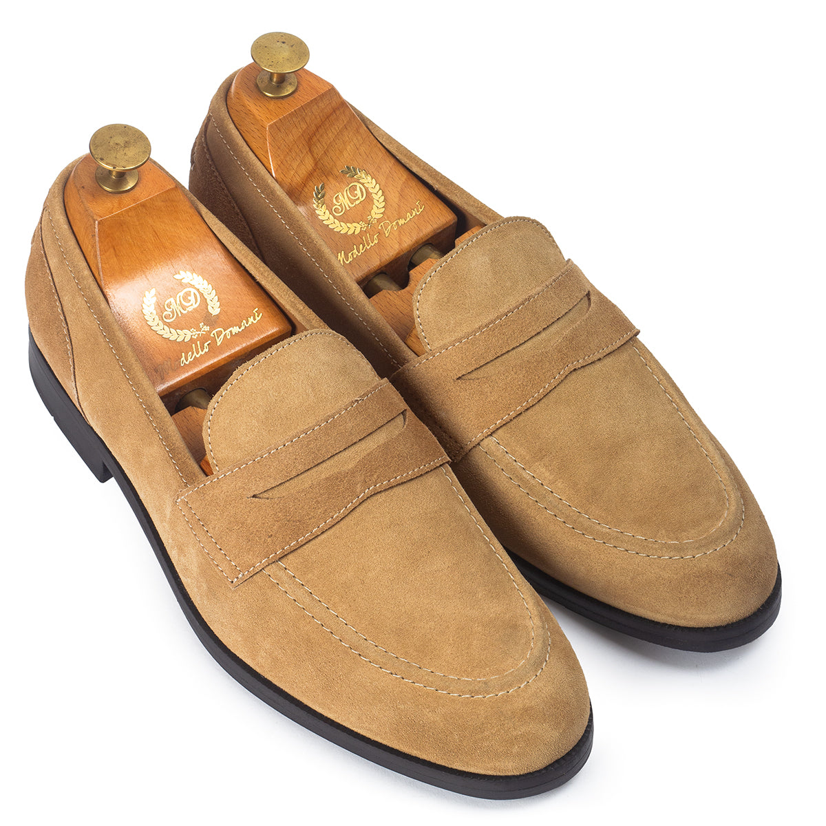Palermo Suede Penny Slipons (Beige)