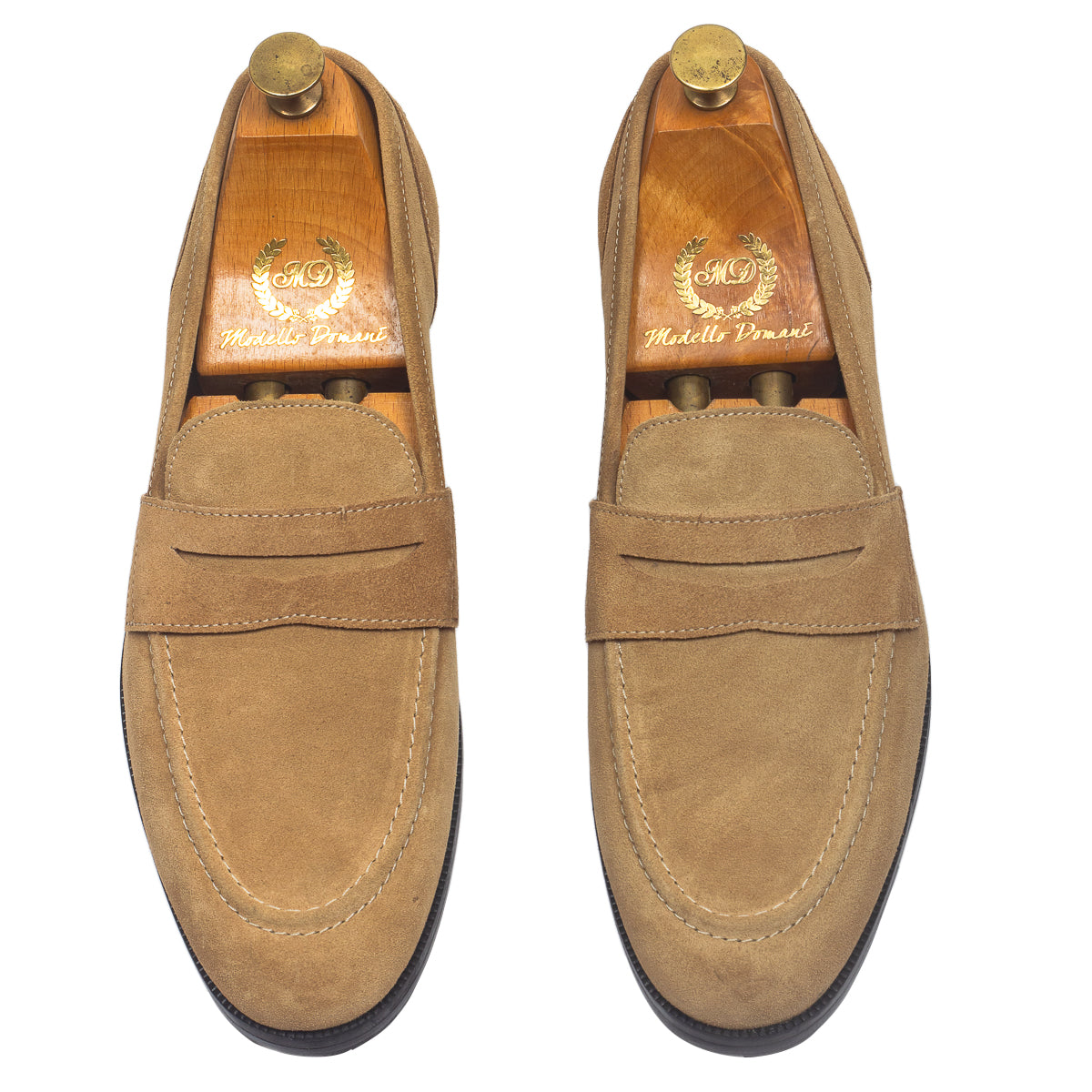 Palermo Suede Penny Slipons (Beige)