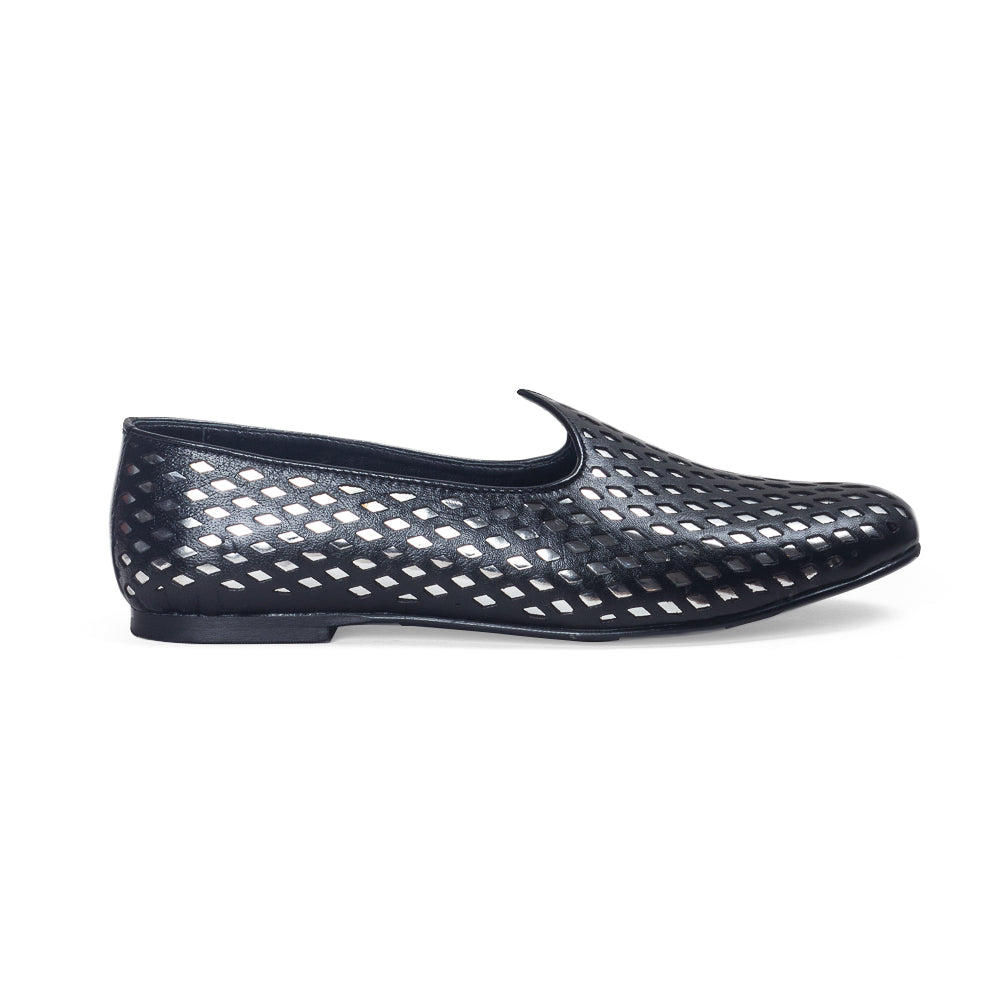Noori©️ Leather Juttis (Black - Silver Foil) Limited Edition