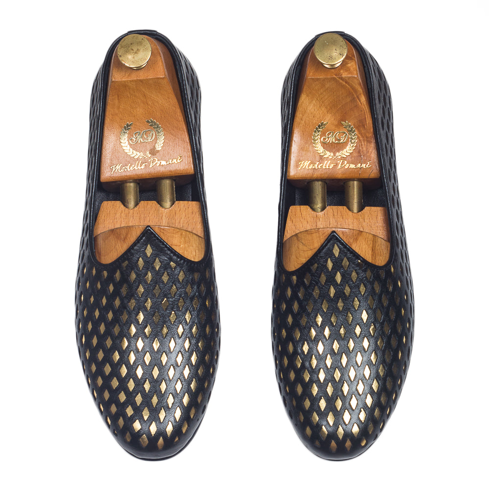 Noori©️ Leather Juttis (Black - Gold Foil) Limited Edition