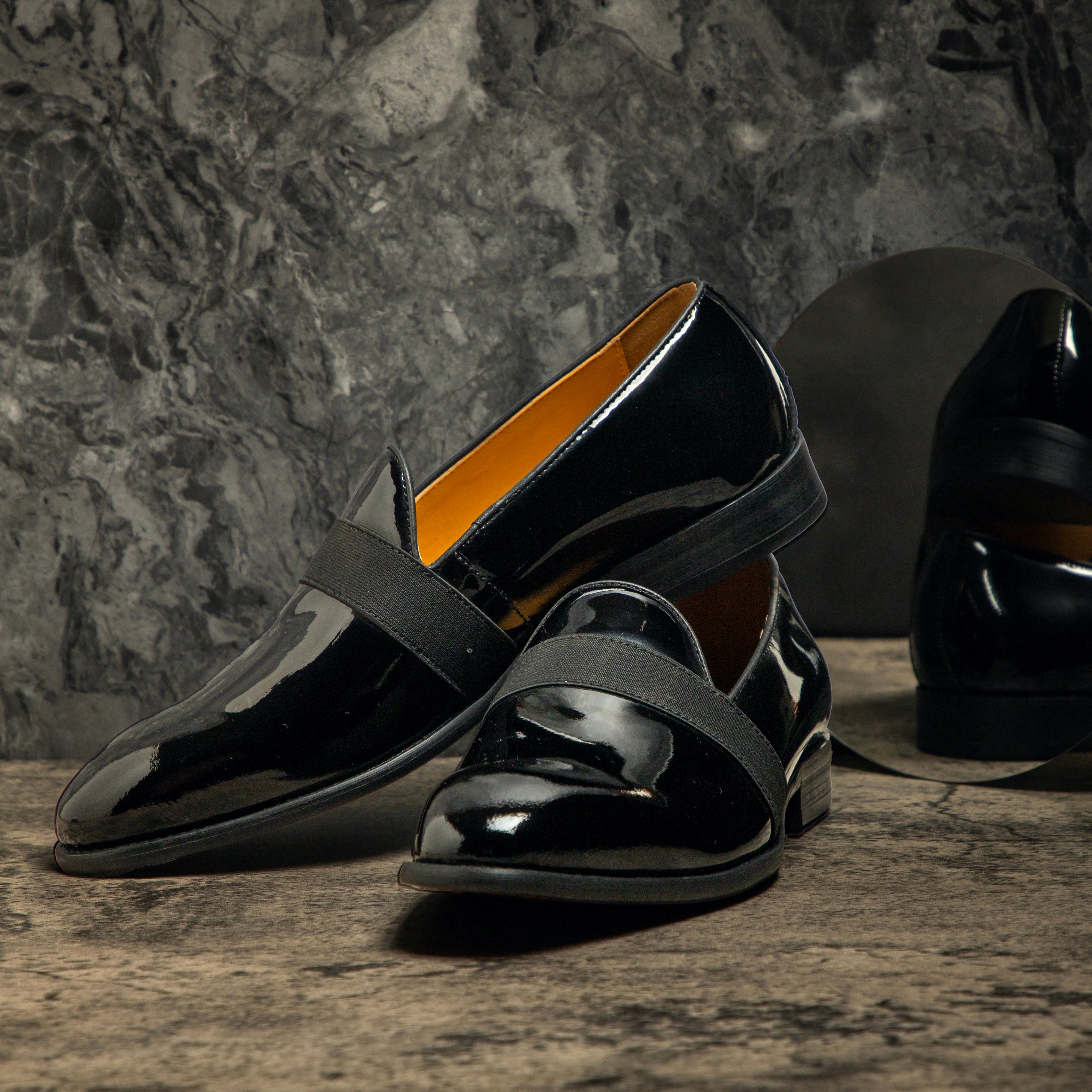 The Santana Leather Slipons (Patent Black - Limited Edition)