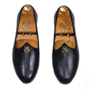 Pasha Leather Juttis (Black) β Black juttis | Modello Domani