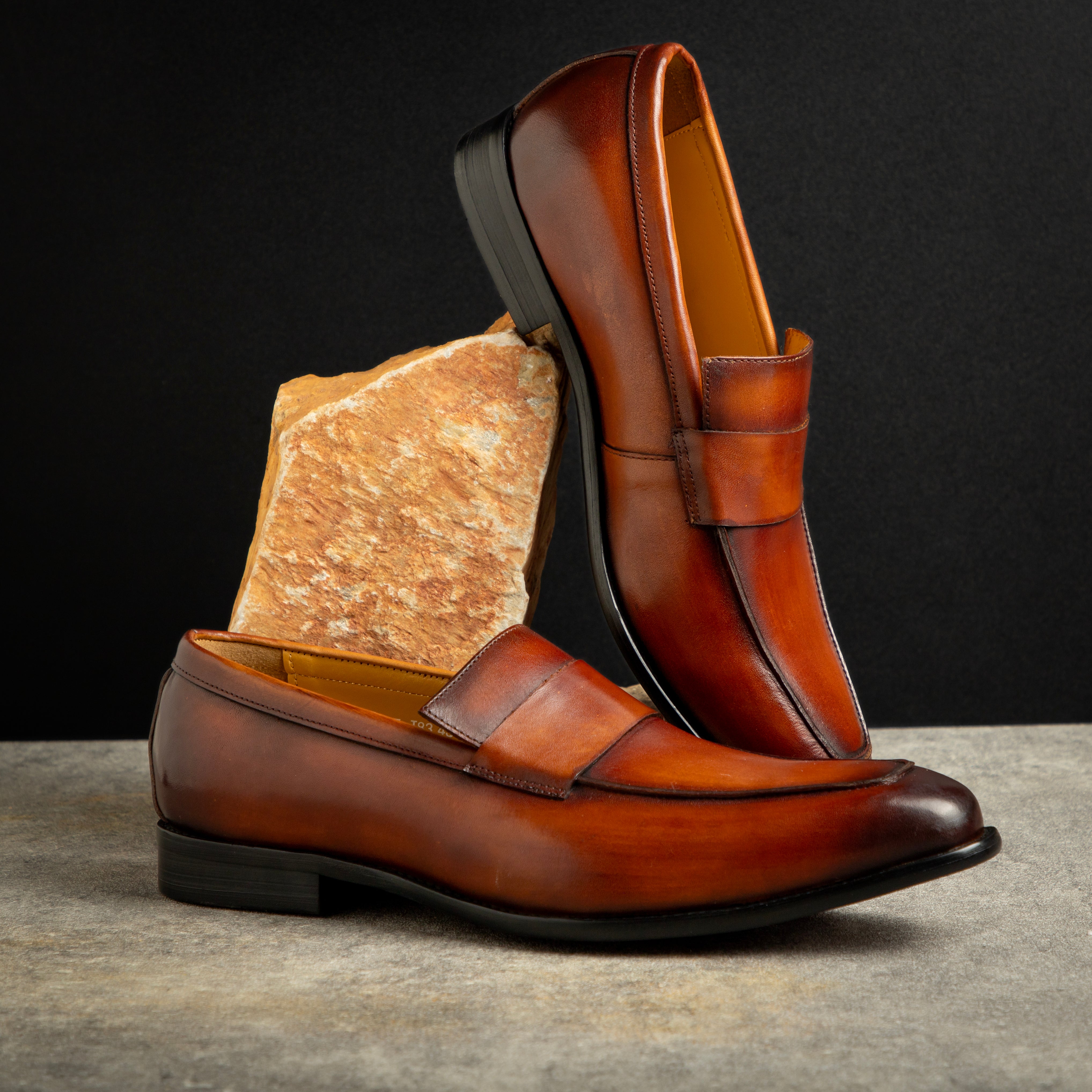 Milano Patina Leather Penny Slipons (Patina Tan - Limited Edition)