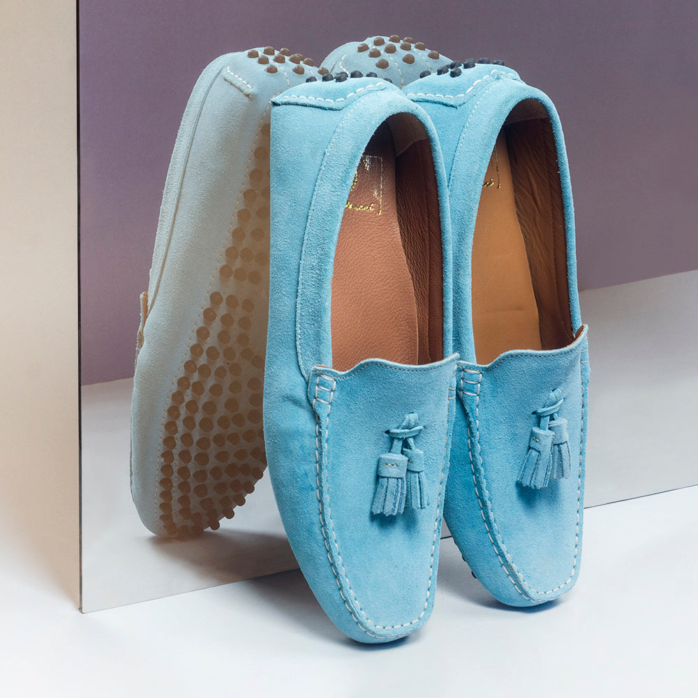 Gommino Suede Tassel Loafers (Limited Edition Sky Blue)