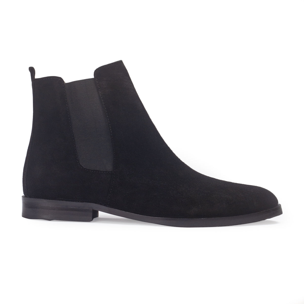 Suede-Leather Chelsea Boots (Black)