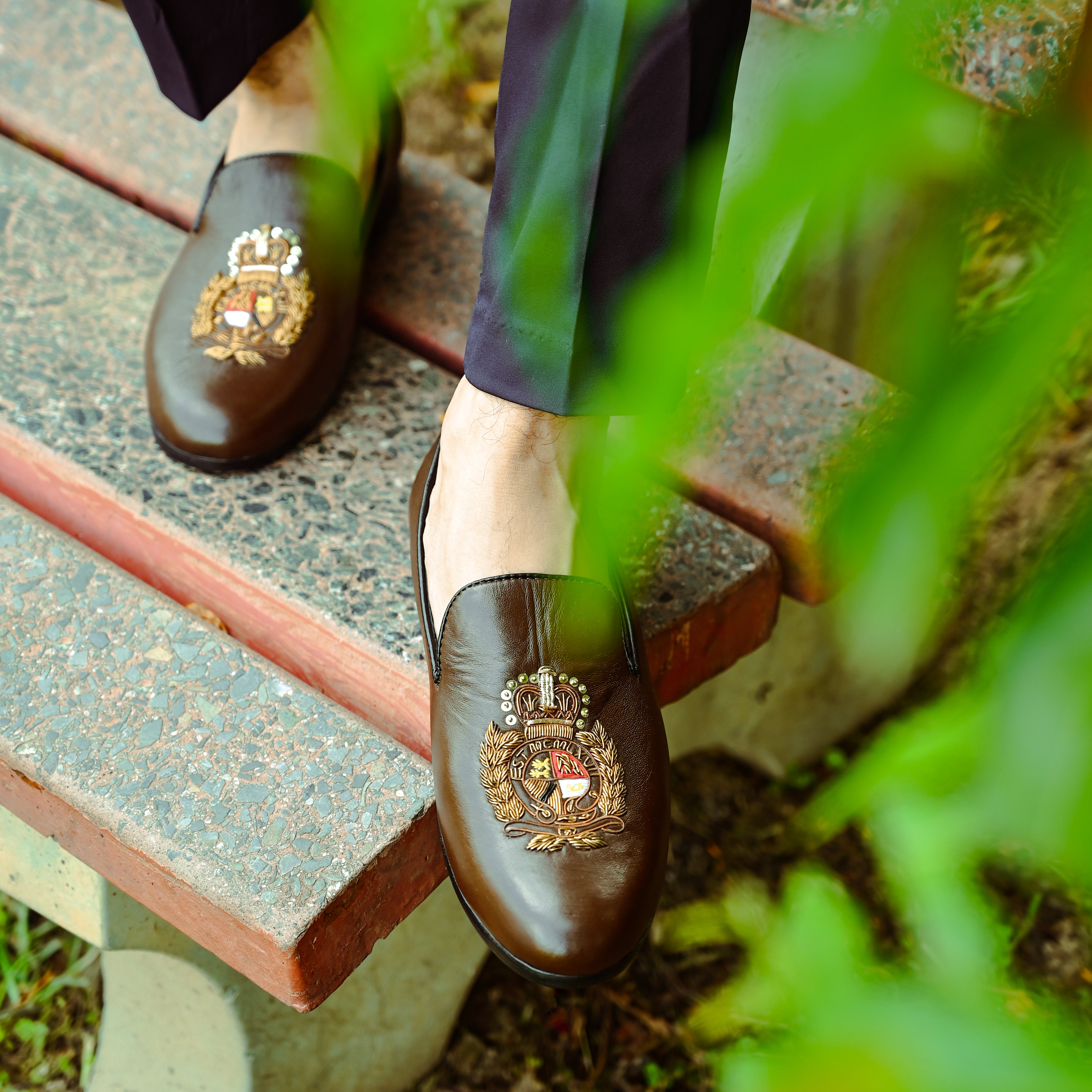 The Regal Crest Leather Slipons (Brown)