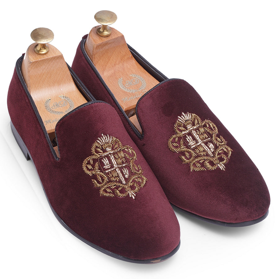 The Royal Crest© Slipons (Wine)(Patent Copyright Artwork)