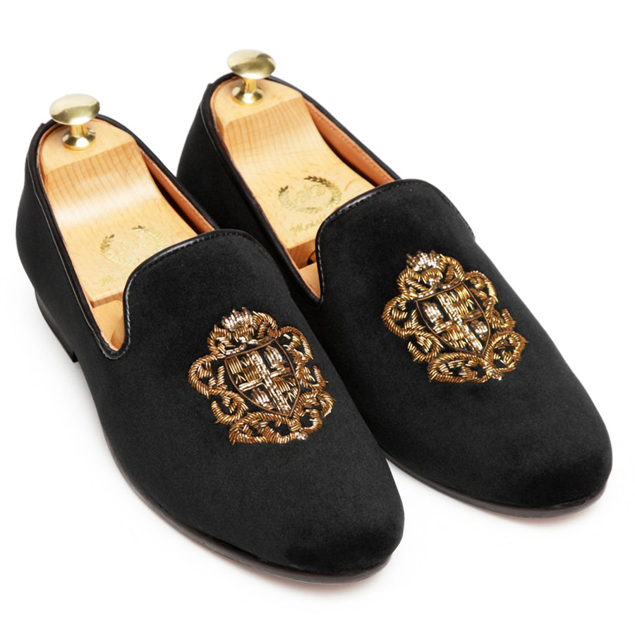 The Royal Crest©️ Slipons (Black)(Patent Copyright Artwork)