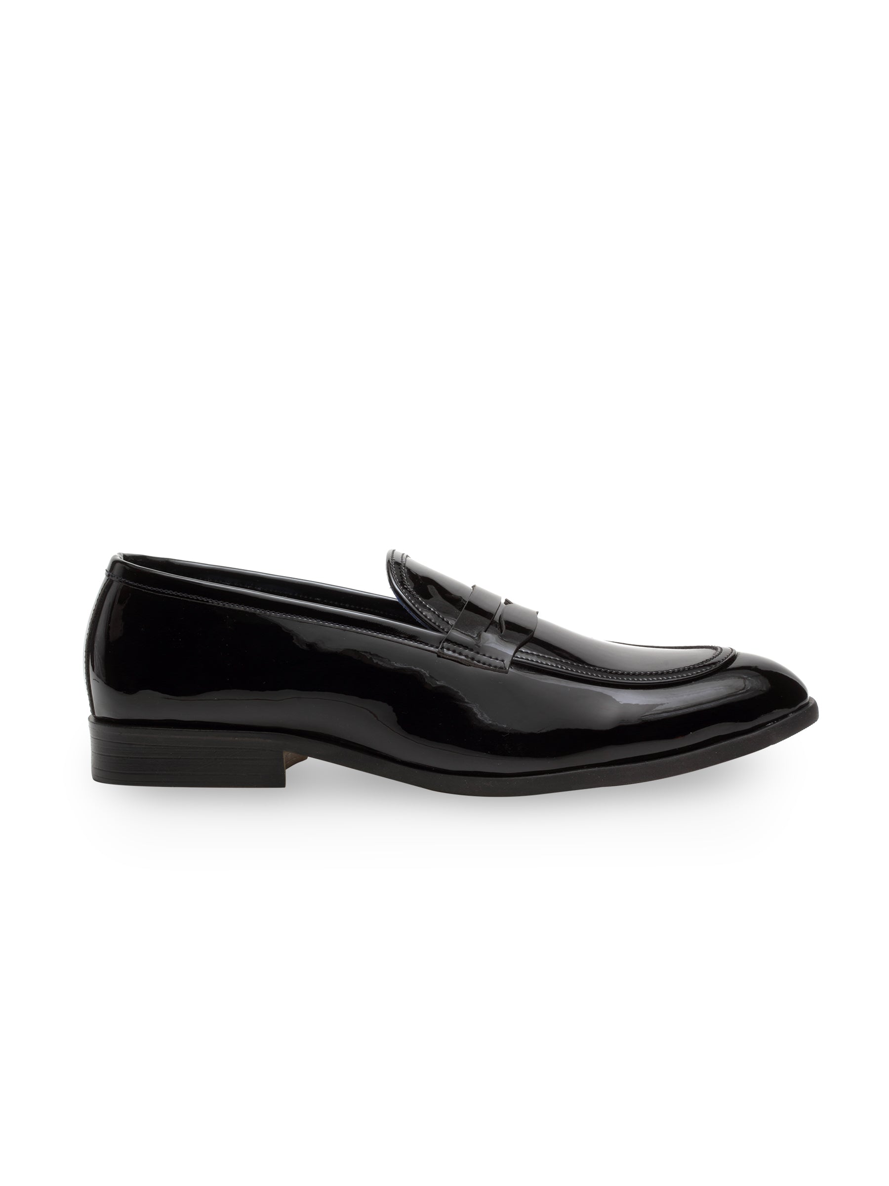 Italian Cut Penny Slipons (Patent Black)