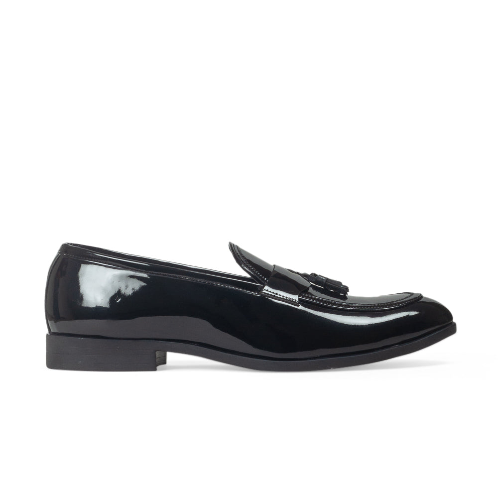 Italian Cut Tassel Slipons (Patent Black)