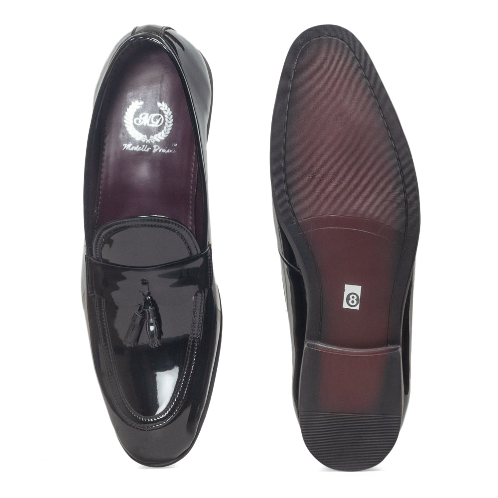 Italian Cut Tassel Slipons (Patent Black)