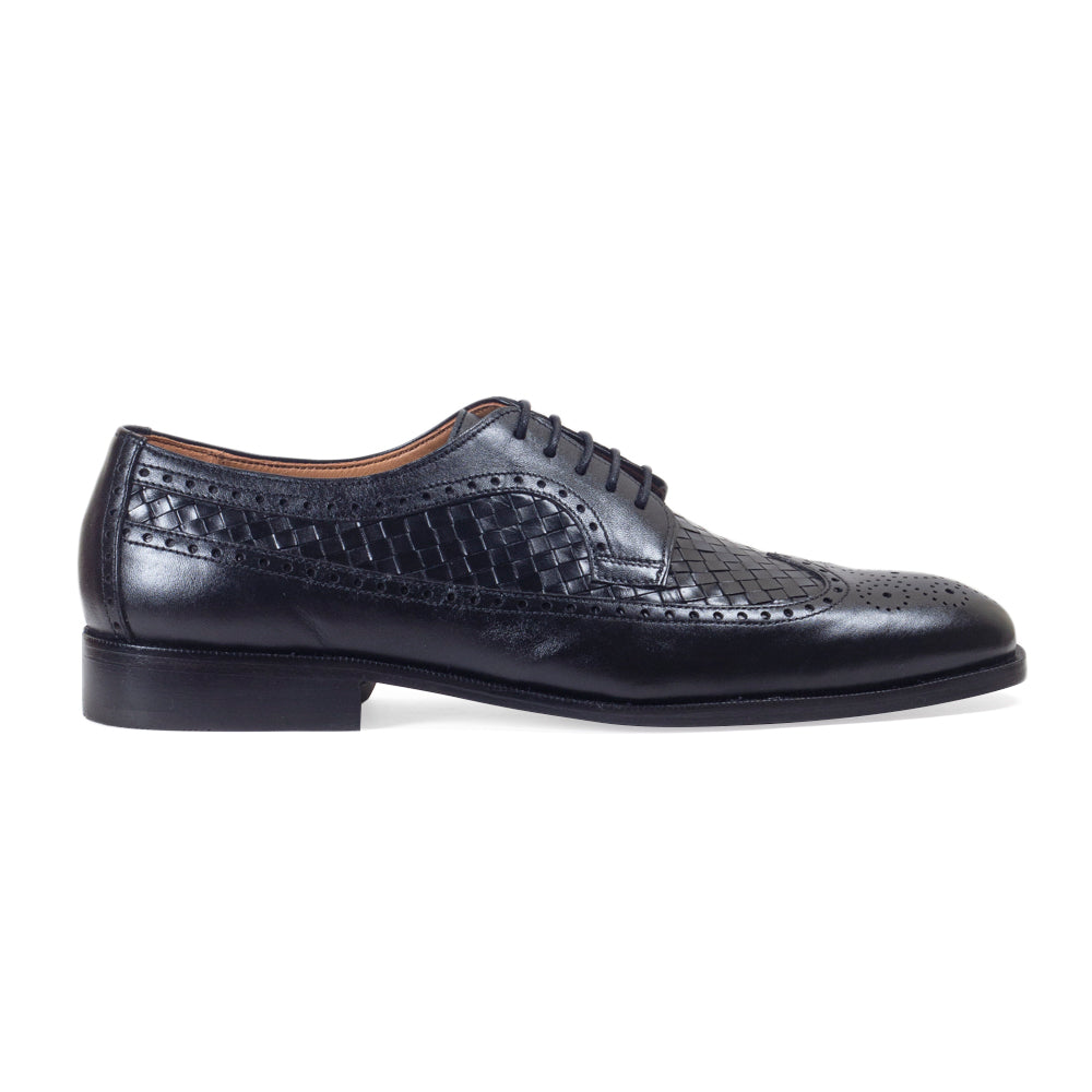 Woven Leather Brogues
(Black)