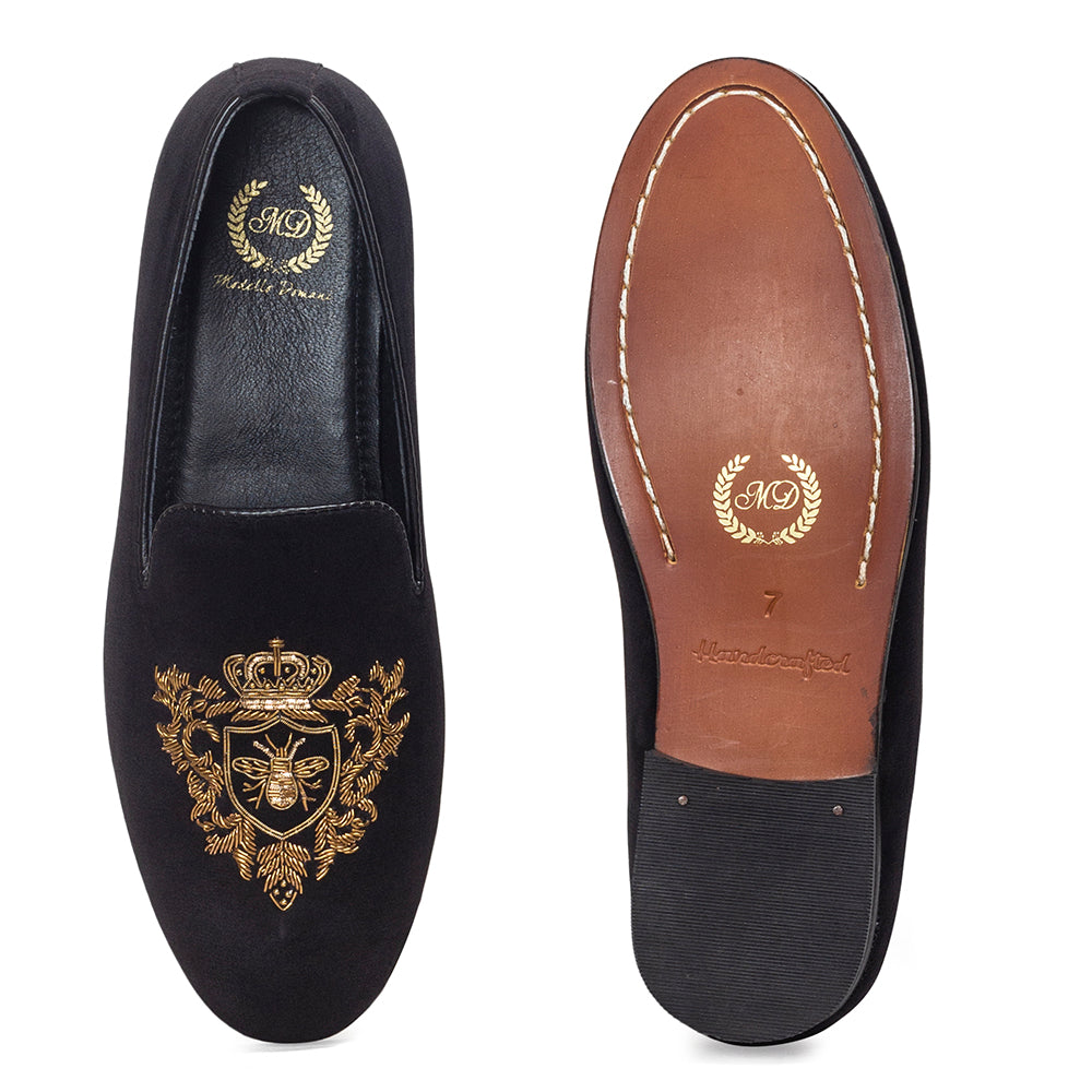 The Regal Bee Slipons (Black)