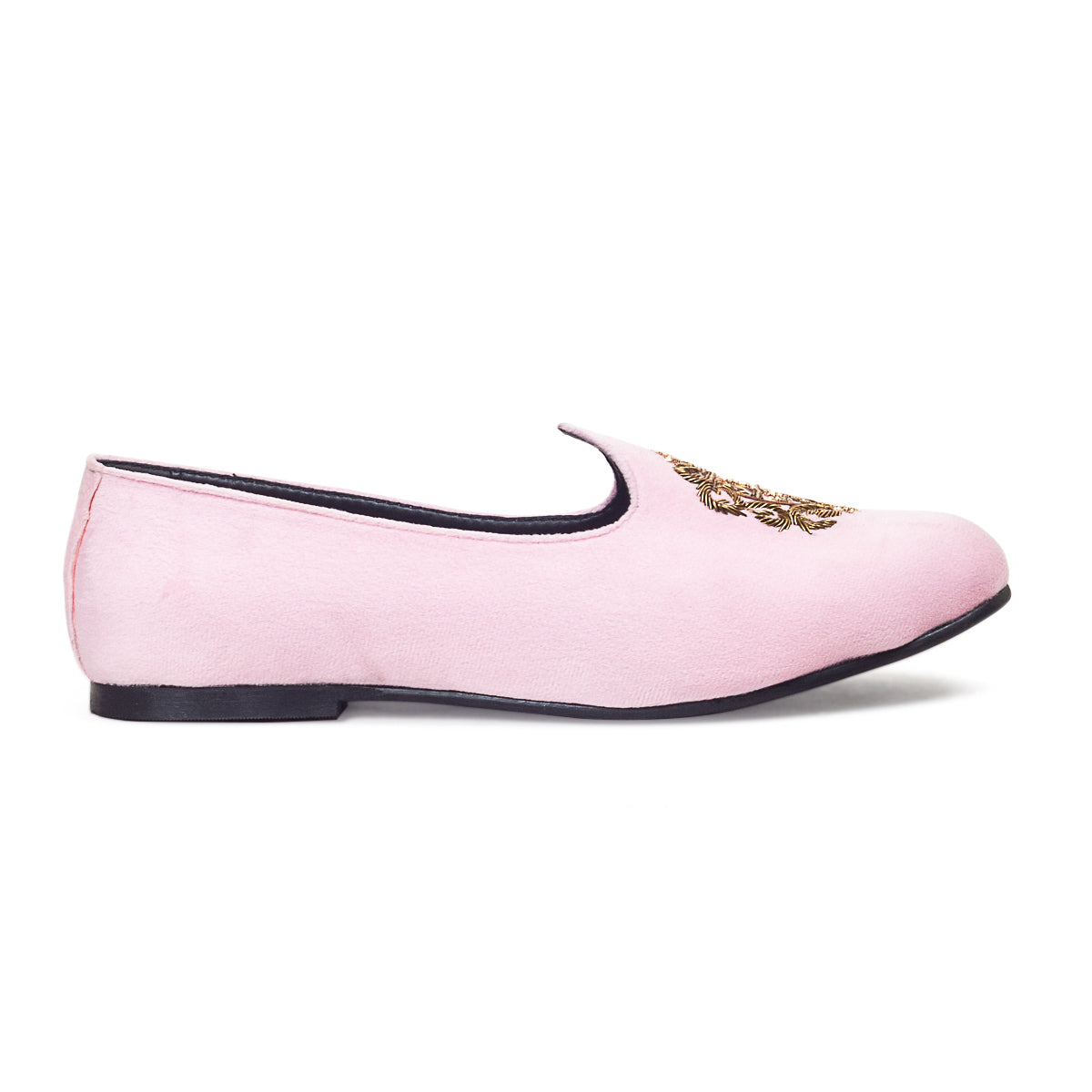 Royal Crest©️ Velvet Juttis (Baby Pink - Limited Edition)(Patent Copyright Artwork)