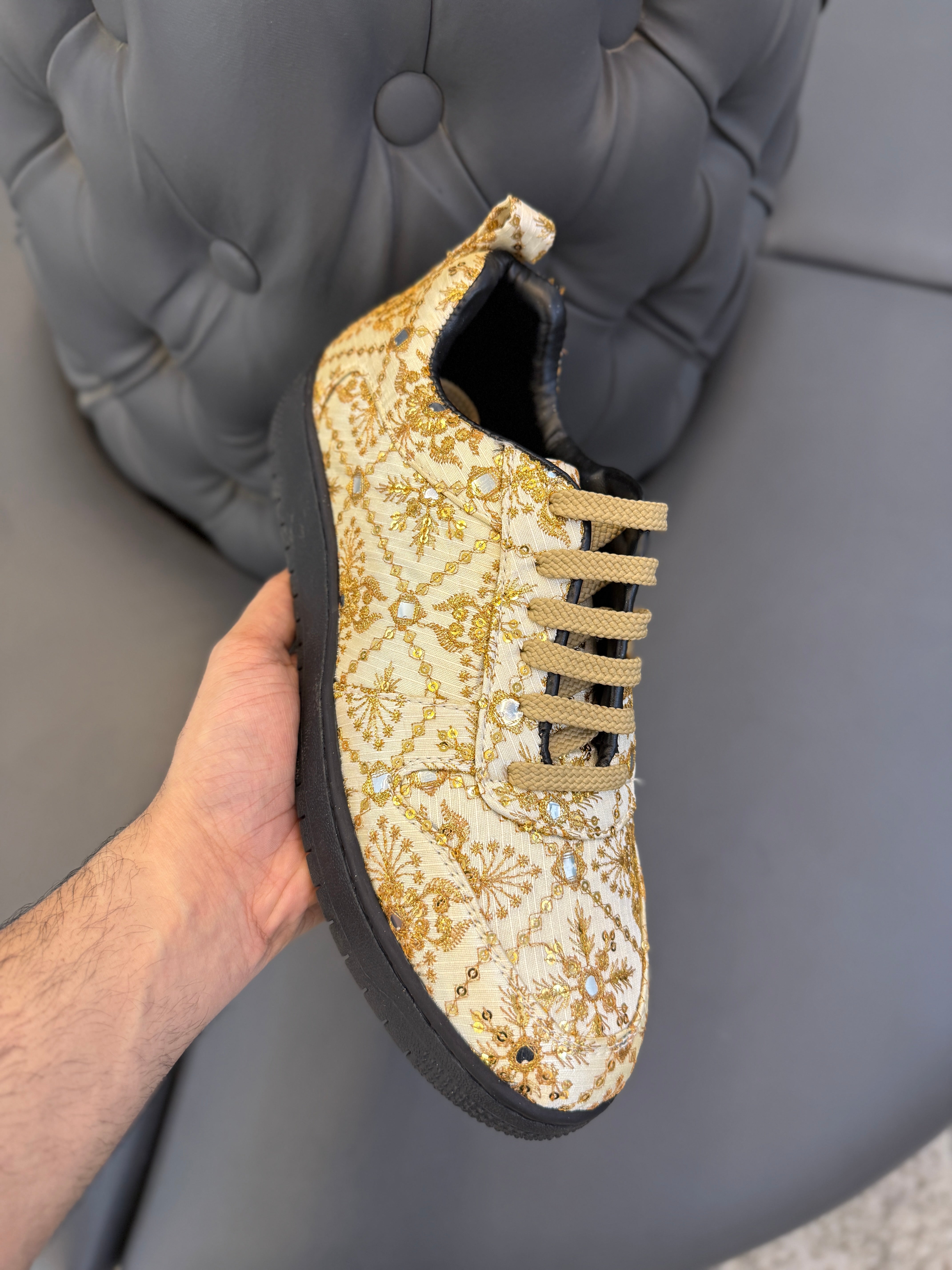 DOMS Comfort Leather Sneakers (Patent Black)