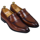 Milano Patina Leather Penny Slipons (Patina Tan - Limited Edition) — Tan slipons | Modello Domani