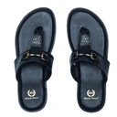 Louis Embossed Leather Slippers (Black) — Black slippers | Modello Domani
