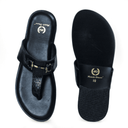 Louis Embossed Leather Slippers (Black) — Black slippers | Modello Domani