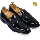 The Santana Leather Slipons (Patent Black - Limited Edition) — Black slipons | Modello Domani