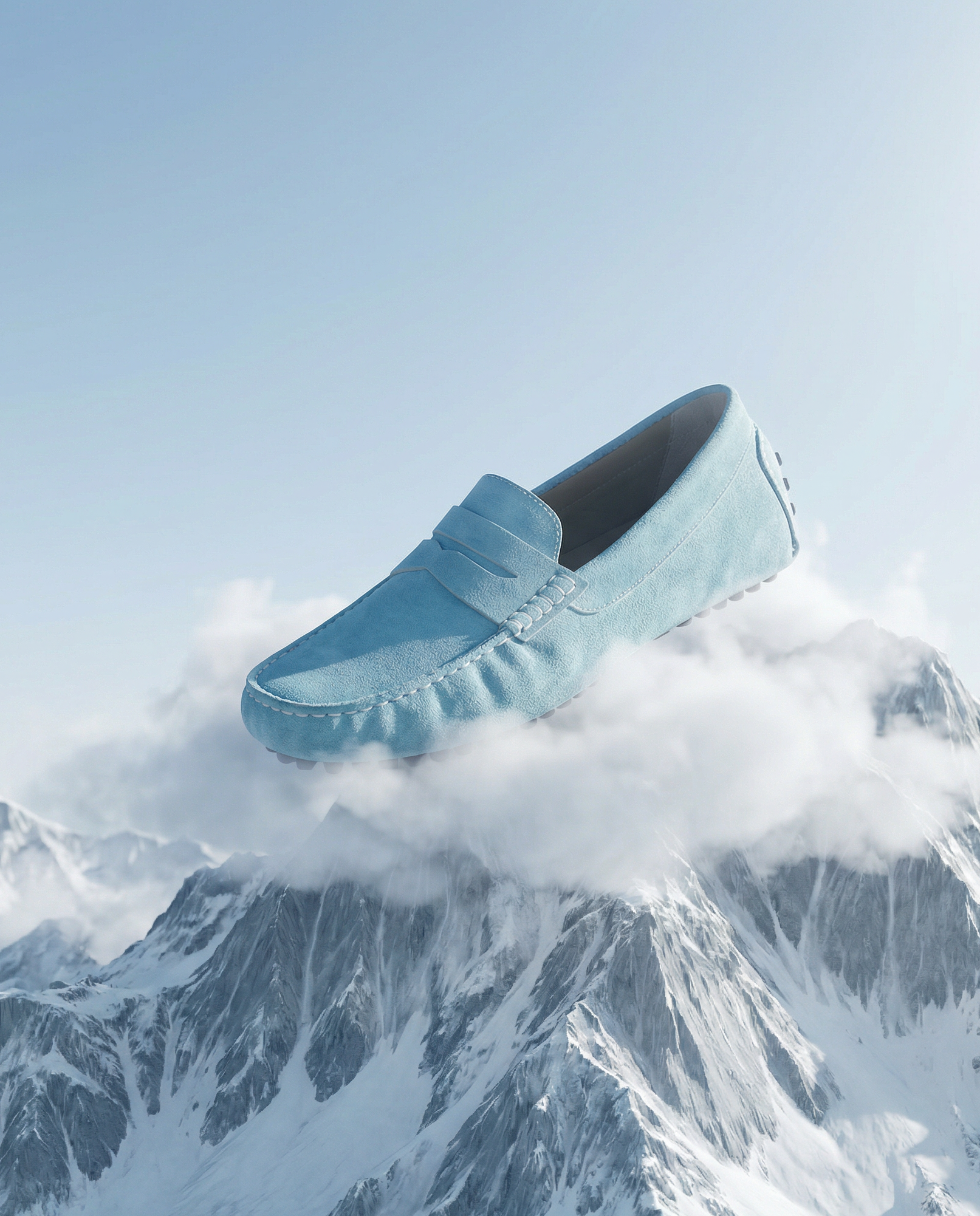 Gommino Suede Penny Loafers (Mountain Ice Blue - Limited Edition)