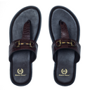 Louis Embossed Leather Slippers (Brown) — Brown slippers | Modello Domani