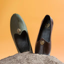 Pasha Suede Juttis (Sage Green) (Limited Edition) — Green juttis | Modello Domani