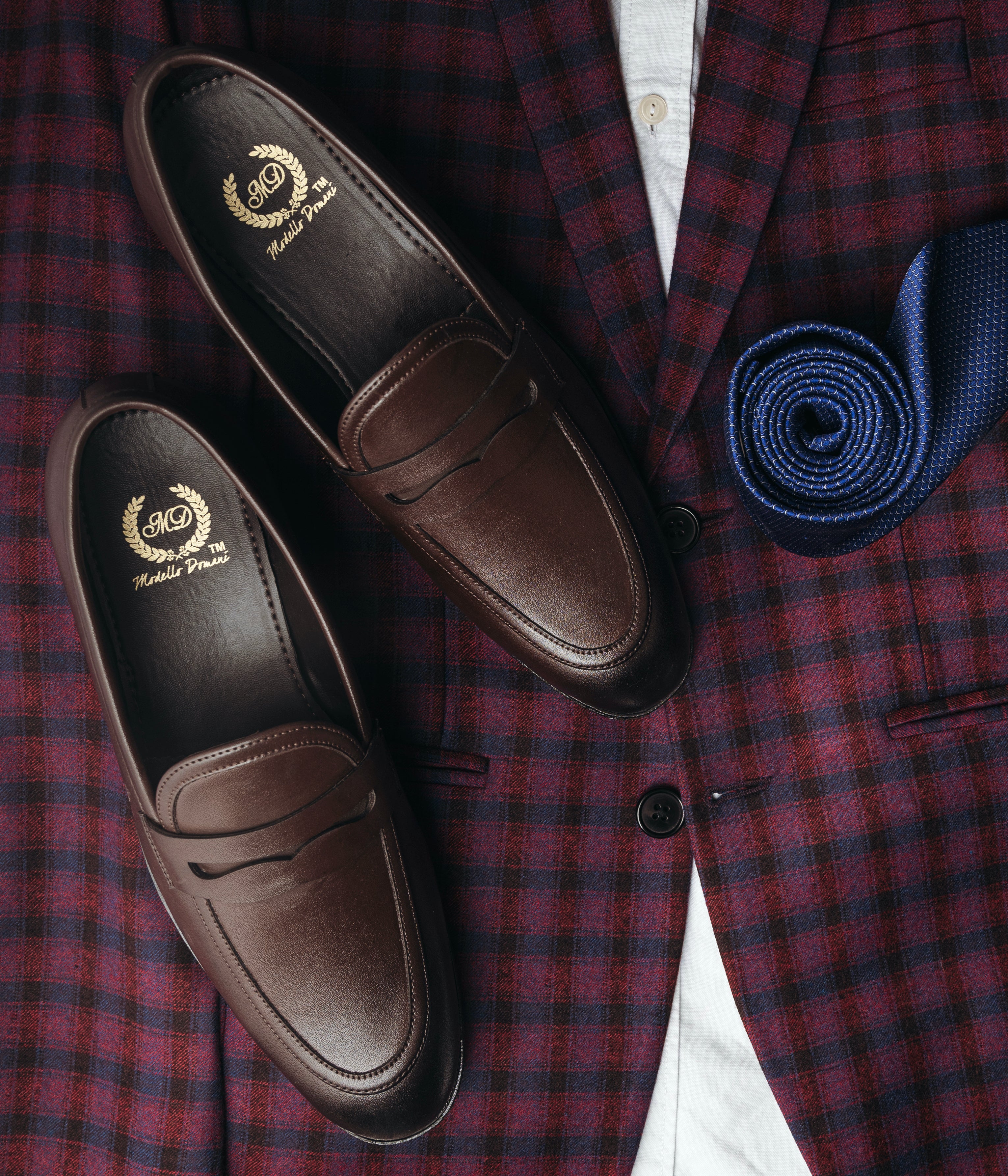 Italian Cut Penny Slipons (Brown)