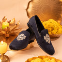 The Regal Bee Slipons (Navy Silver - Limited Edition #GoldBottom) — Navy slipons | Modello Domani
