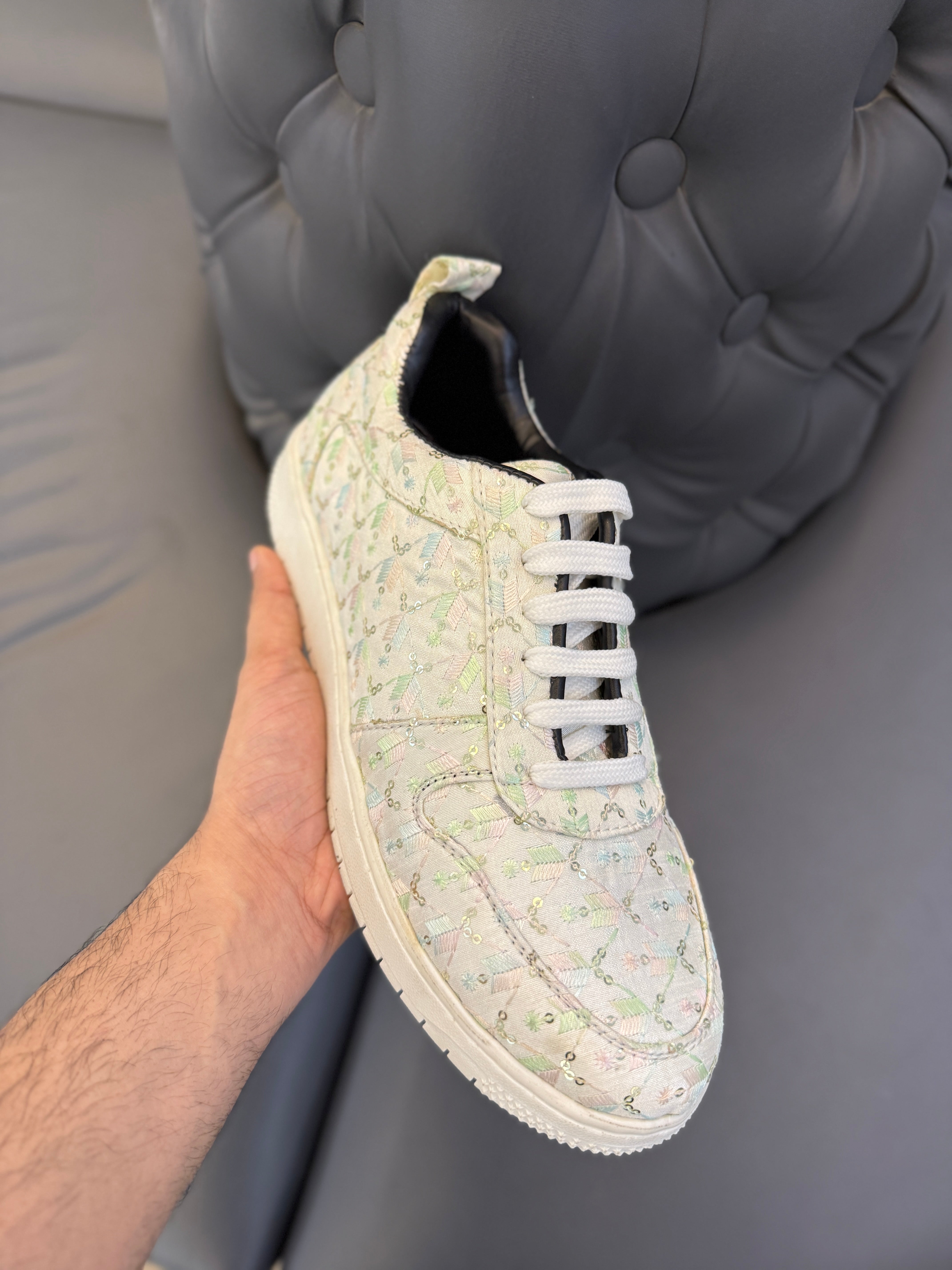 DOMS Comfort Leather Sneakers (Patent Black)