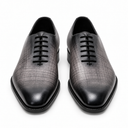 Seamless single-cut leather wholecut Oxford in black grey patina