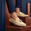 Gommino Suede Tassel Loafers (Beige)