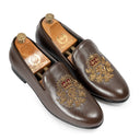 The Kingsman Leather Slipons (Brown - Limited Edition #GoldBottom)