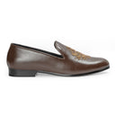The Kingsman Leather Slipons (Brown - Limited Edition #GoldBottom)