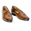 Kesar Crest Patina Leather Slipons (Tan-Brown) (Limited Edition)